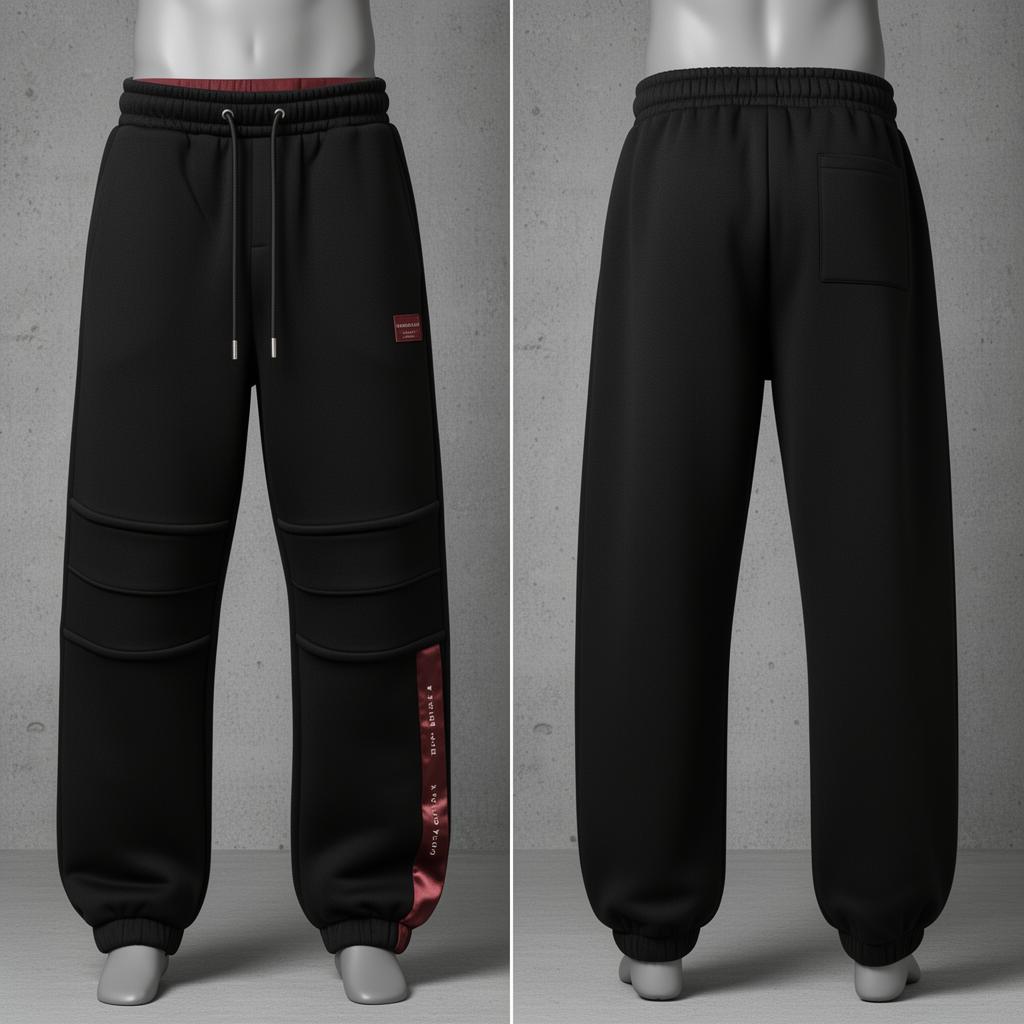 Neuro Track Jogger — Men's — Heavy fleece · paneled leg · oxblood ID band
