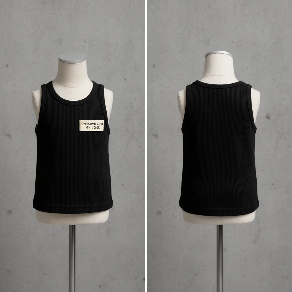 Mini Rib Tank — Kids — Rib cotton · MINI cream label