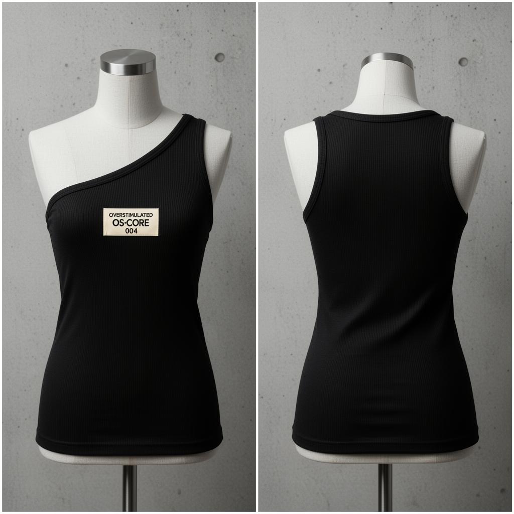 Split Rib Tank — Women's — Rib cotton · fitted asymmetric · cream chest label