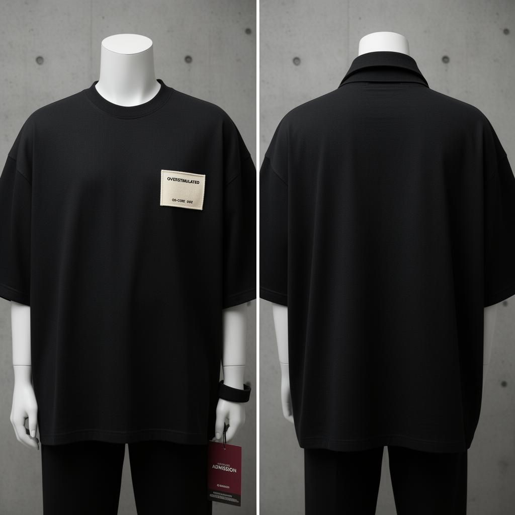 Neuro Layer Tee — Men's — 260gsm cotton · double collar · cream chest label